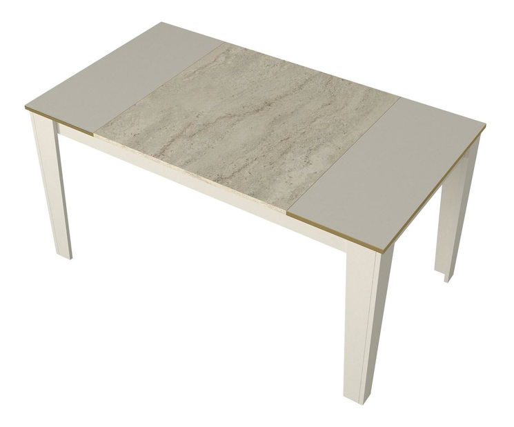 Masă sufragerie Veya 2 (pentru 6 persoane) (Travertin + Nisipiu) 