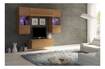 Mobilier living Calabria C10 (Stejar auriu) (fără iluminat)