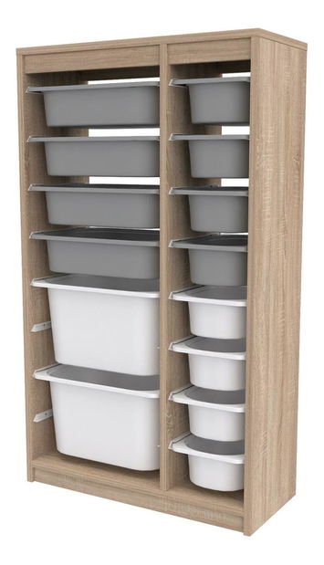 Organizator za igračke Dremonka 6 (hrast sonoma + siva + bijela)