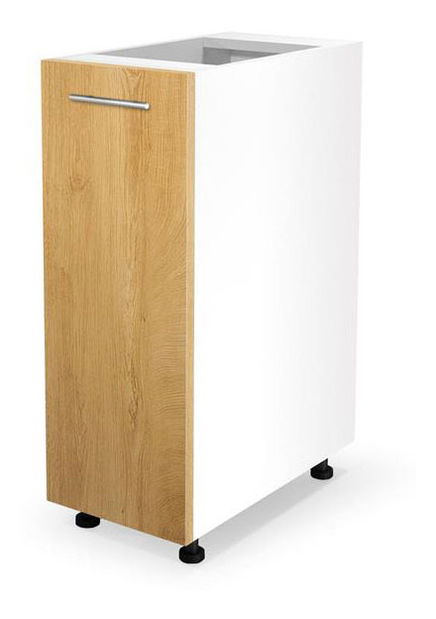 Dulap inferior de bucătărie Verlene (Lemn natural + Alb)