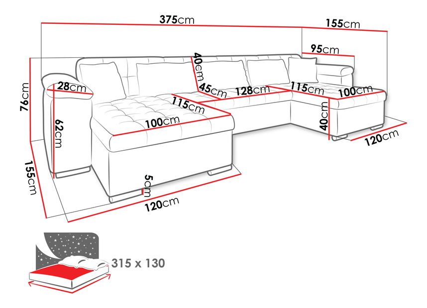 Colțar Wicenzota (alb + gri)