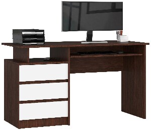 PC asztal Bronte (wenge + fehér)