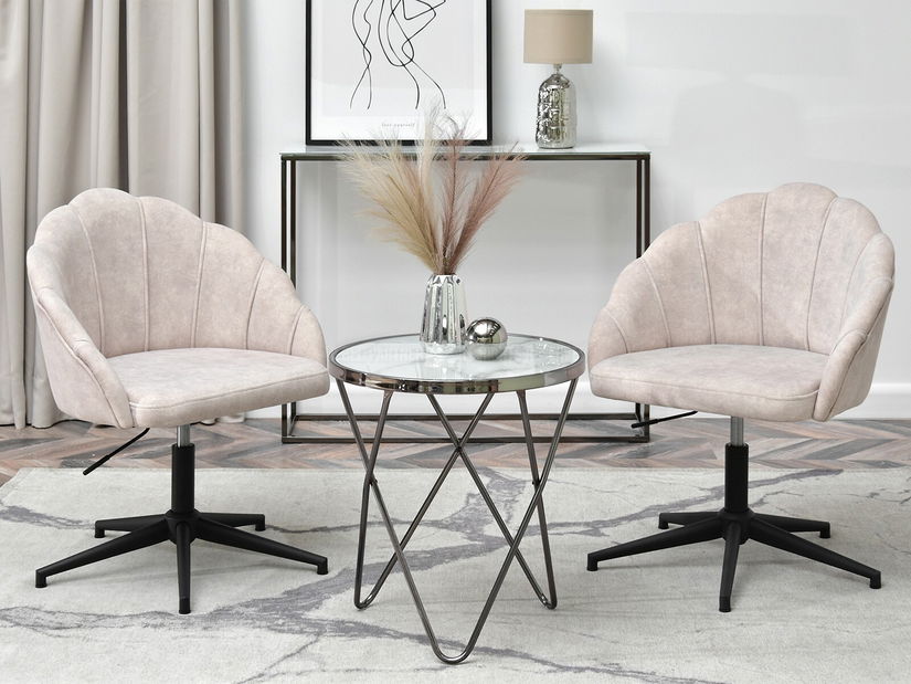 Konferenčný stolík Armin S (biely mramor + čierna)