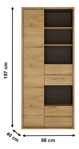 Dulap cu rafturi Sygrin Typ 12 (Stejar shetland)