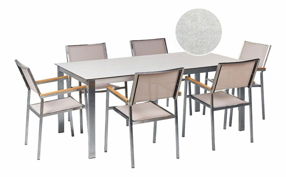 Set mobilier de grădină Cleopatra (Alb + bej)