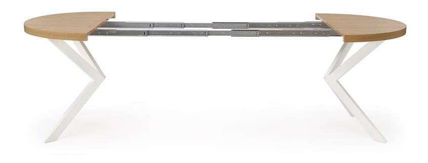 Széthúzható étkezőasztal 100-250 cm Pepeera (fehér + arany) (6 8 fő részére)