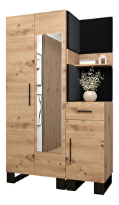 Set mobilier pentru hol Amanda 16 (Stejar artisan + Negru)