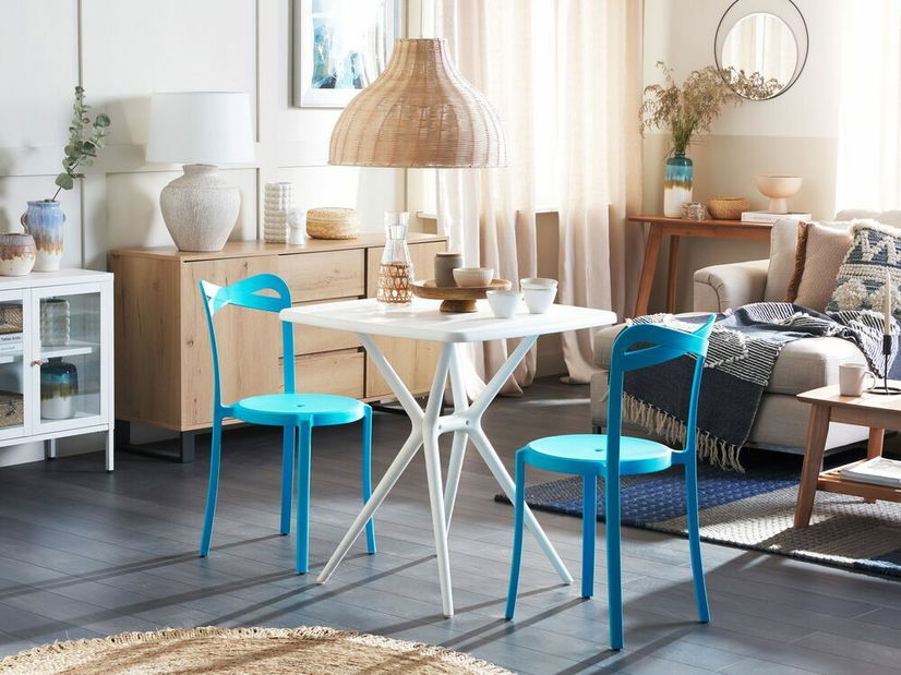 Balkónová zostava Cisco (biely plast + modrý plast)