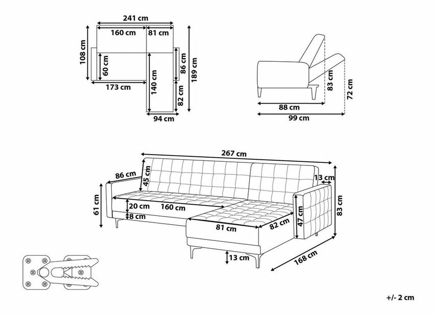 Colțar Aberlady 4 (albastru marin) (D) 