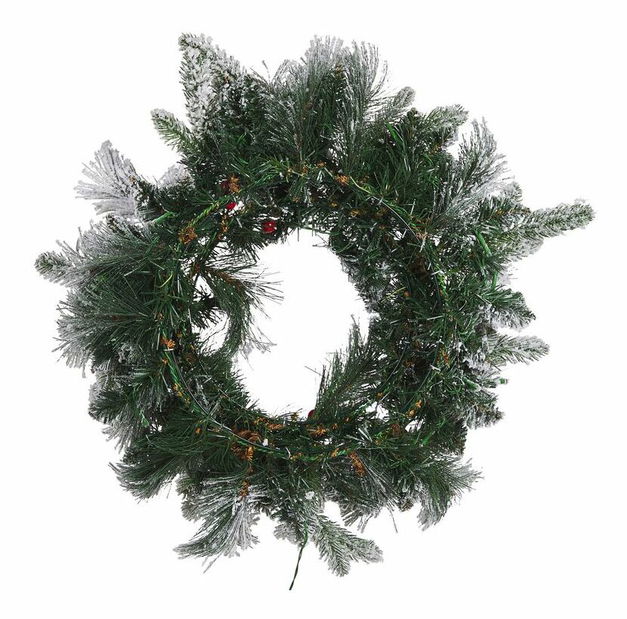 Coroană pentru ușă ø 55 cm Whitney (verde) (cu iluminat)