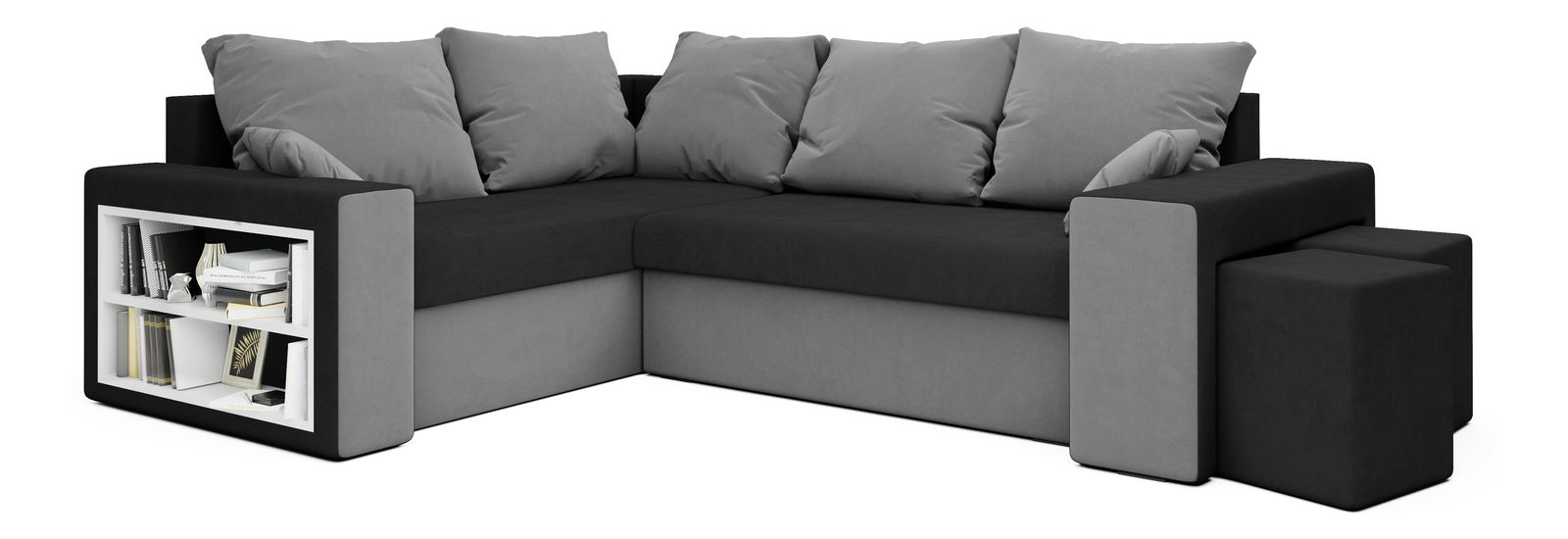 Kutna garnitura Dawn L (crna + siva) (L)