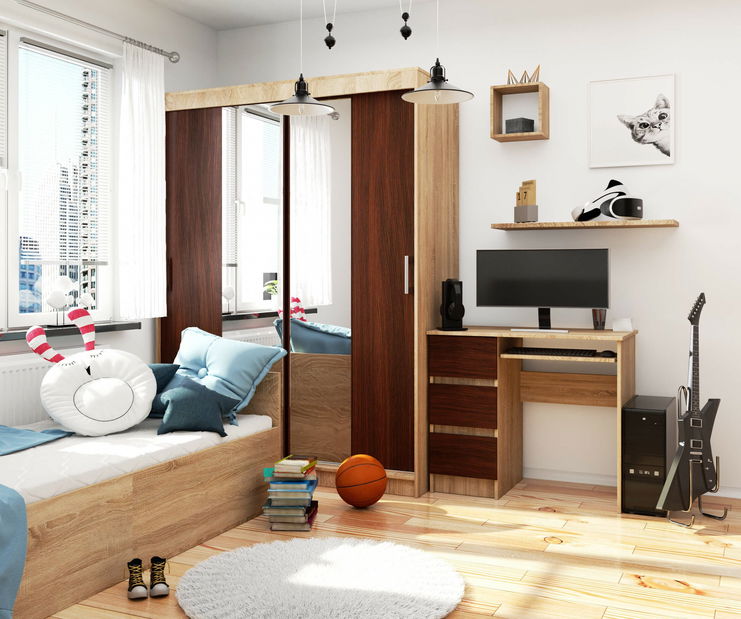 PC stolić Benicio (hrast sonoma + wenge) (L)