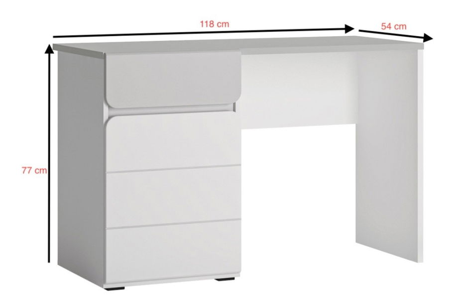 PC stolík Albunus B01 (biela alpská + lesk sivý)