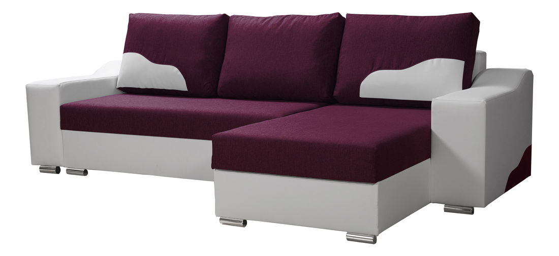 Rohová sedačka Wisteria (fialová + biela) (P)