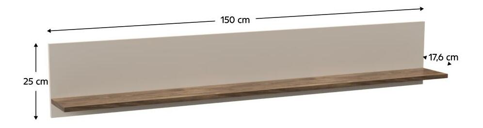 Závesná polica Explicaba (kašmír + dub castello) 