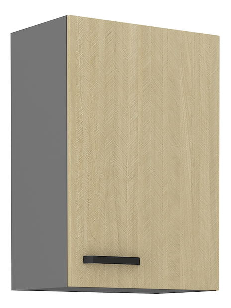 Felső konyheszekrény Scarmi 50 G 72 1F (Antracit + Herringbone scandi)