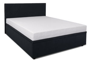 Franciaágy 160 cm Botones (fekete) (ágyráccsal) (tárolóhellyel)