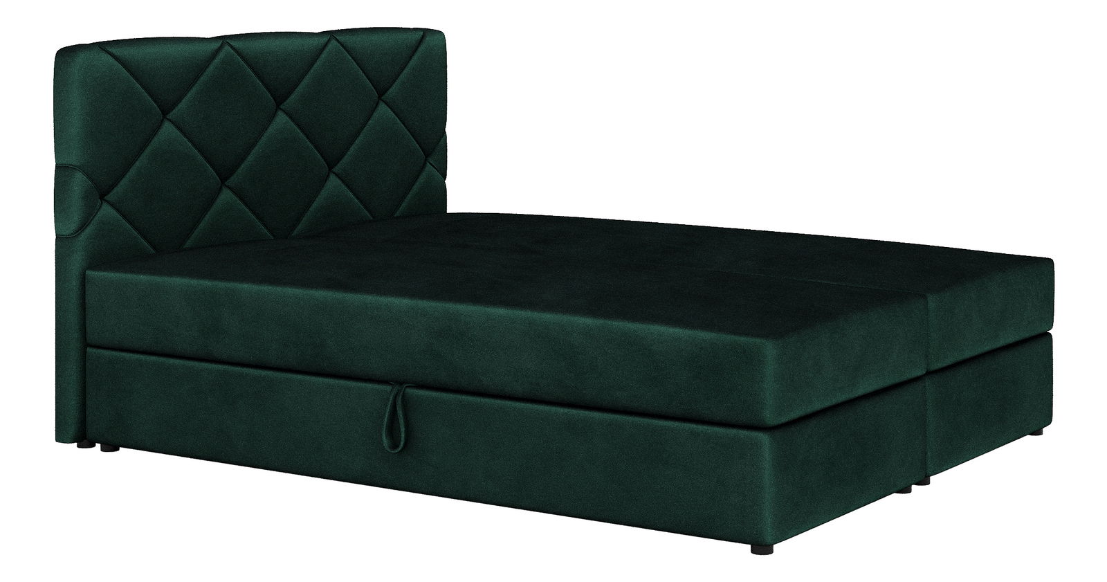 Pat matrimonial Boxspring 140x200 cm Karum (cu saltea și somieră) (verde închis)