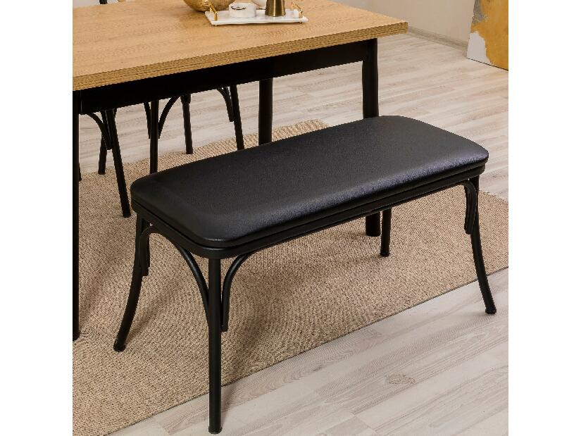 Set mobilier sufragerie Duvasa 16 (negru) (pentru 4 persoane)