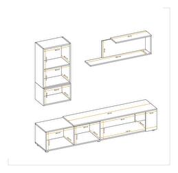 Obývacia stena Mantes WWT2 (biela matná + dub wotan)