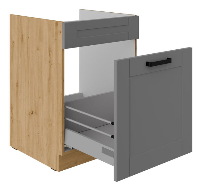 Dulap inferior de bucătărie Lucid 60 ZL 1S BB (Cadru: stejar artisan + front: mdf dustgrey)