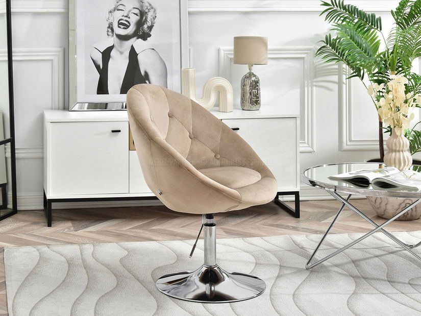 Kreslo Lush 4 (béžová + zlatá)