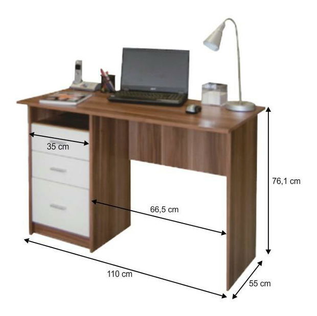 PC stolík Spencer (Slivka + Biela)