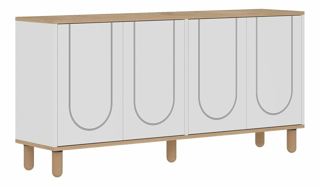 Skrinka Ela (dub zafírový + biela)