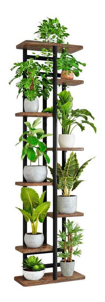 Suport flori Laban 4 (lemn închis + negru) 