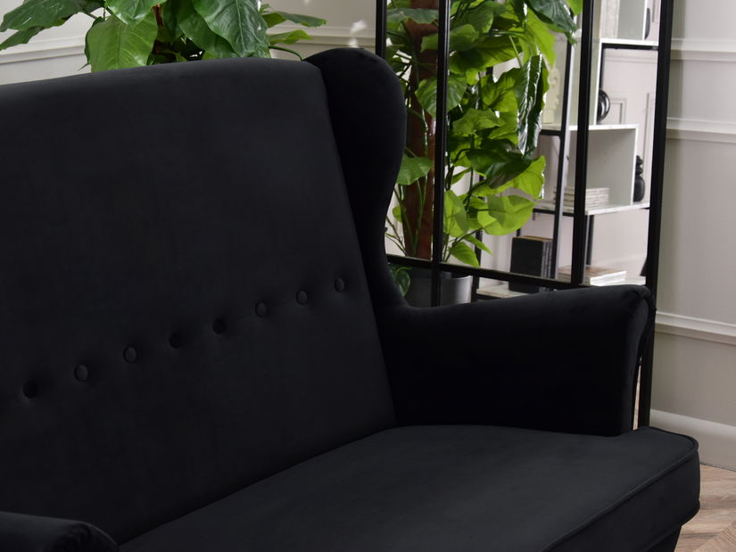 Pohovka dvojsedačka v tvare ušiak Muriera (čierna)