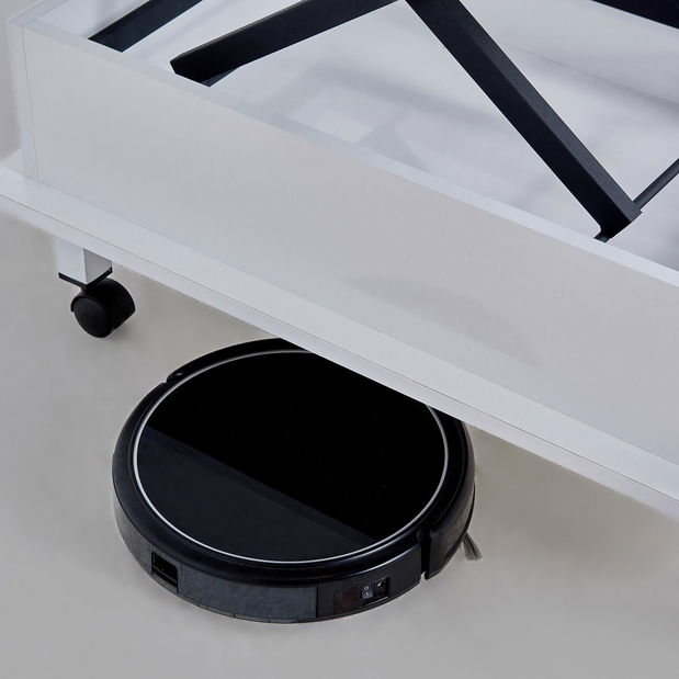 Konferenčný stolík na kolieskach Ninno (biela)