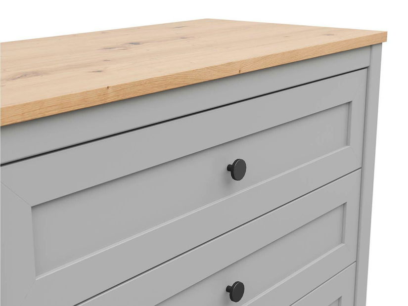 Komoda BRW Salga 4 (arktická sivá + dub artisan) 