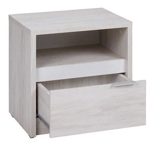 Noptieră Desayuno NS (Stejar alb + alb lucios)