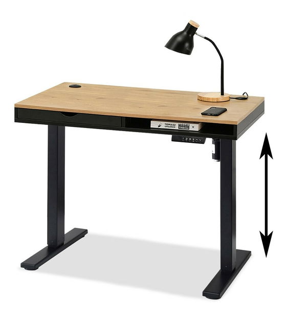 Masă PC Osto 100 (stejar negru + alb)