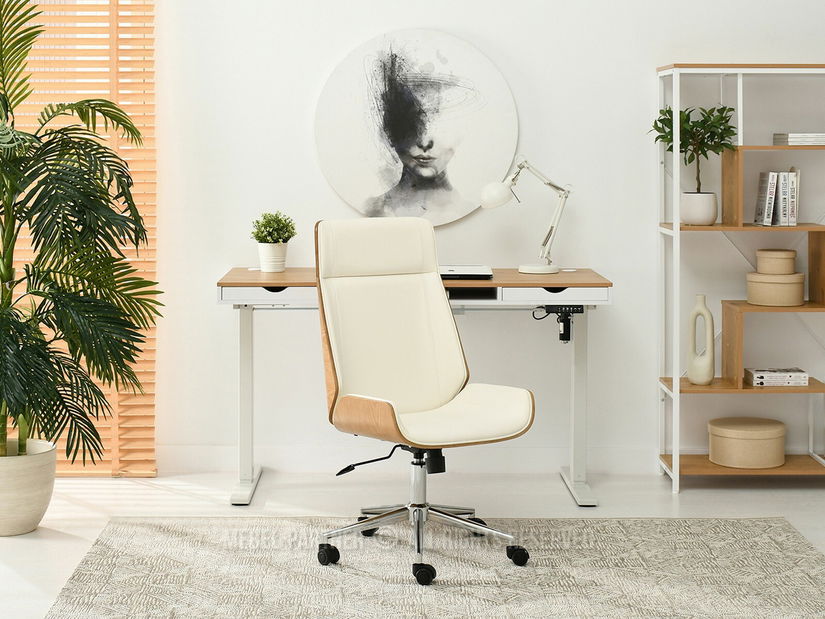 Stolička Aukley (krémová + chrómová)