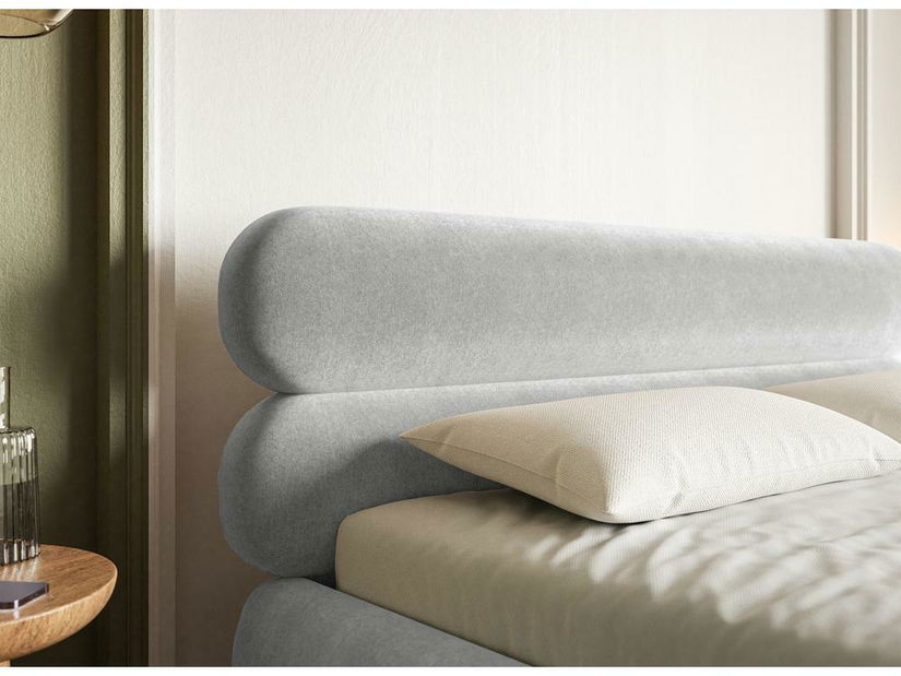 Bračni krevet 180 cm Rirri 180 (s podnicom) (s prostorom za odlaganje) (svijetlosiva + crna)