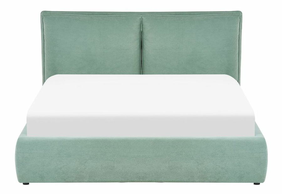 Manželská posteľ 160 cm Berit (zelená) (s roštom) (s úl. priestorom)