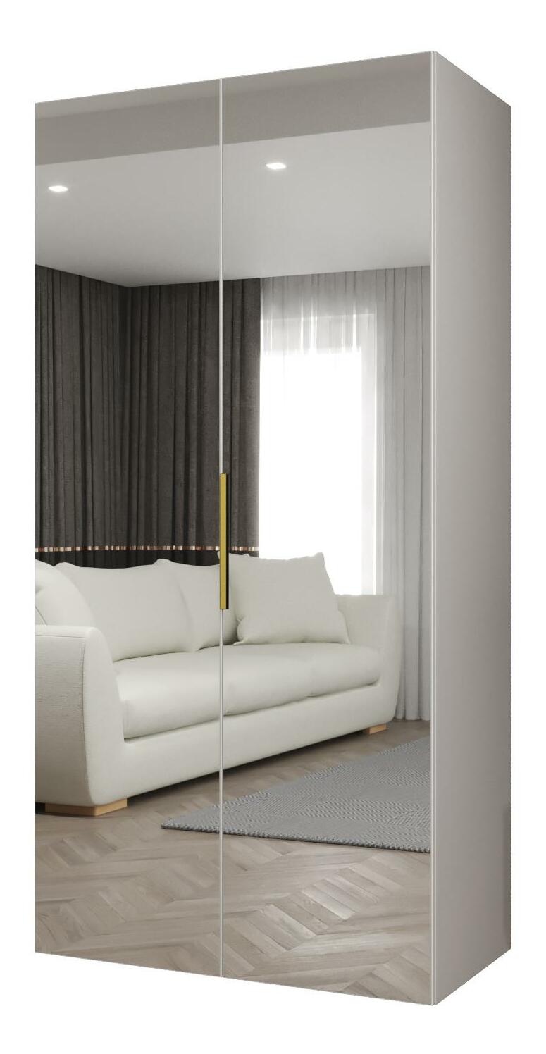 Dulap de haine 100 cm Mirabella 3 (alb + Auriu)