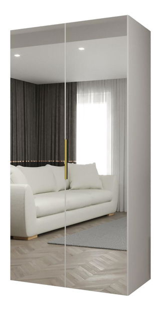 Dulap de haine 100 cm Mirabella 3 (alb + Auriu)