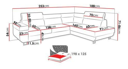 Rohová sedacia súprava Androderma (terakota) (P)