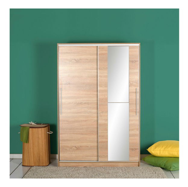 Ormar za garderobu s kliznim vratima Seworella 4 (s ogledalom) (hrast sonoma)