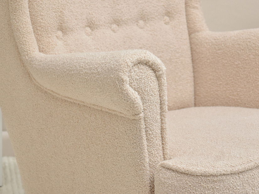 Fotoliu cu urechi Margis (bej + alb)