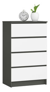 Comodă Kalista IV (grafit gri + alb)