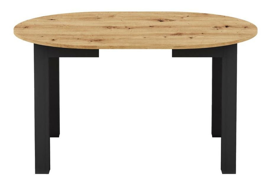 Masă sufragerie Haroldy (pentru 4 persoane) (stejar artisan + negru)