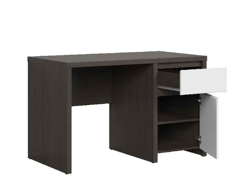 PC stolík BRW Kaspian BIU1D1S/120 (wenge + biela)