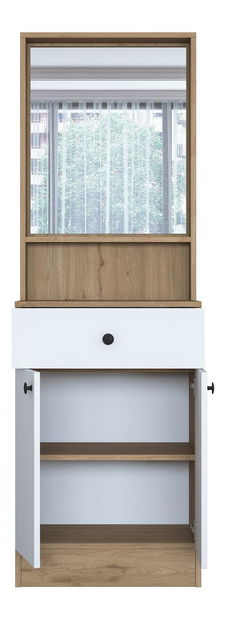 Mobilier hol Pixie 6 (nuc + alb) (cu oglindă)