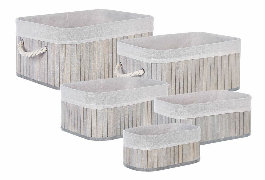 Set 5 buc coșuri Taygeta (gri) 