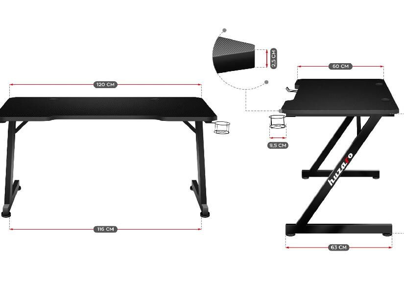 Masă PC Hyperion 2.5 (negru)