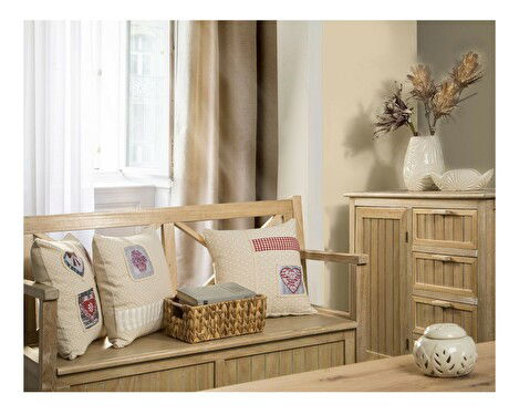 Ozdobný vankúš 40x40 cm Vesna (béžová + červená)