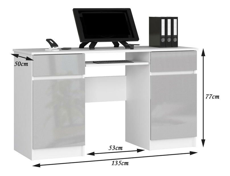 Masă PC Bahadur (metalic lucios)